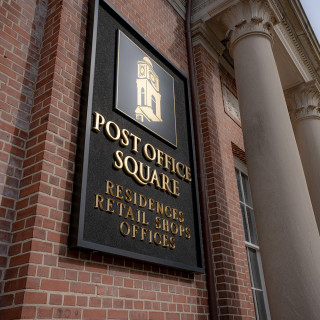Post Office Square Gold Leaf Smaltz Sign by Zebra Visuals