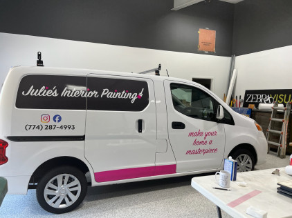 Truck lettering plymouth south shore zebra visuals Julies Paint