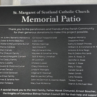 St Margarets Donor Plaque