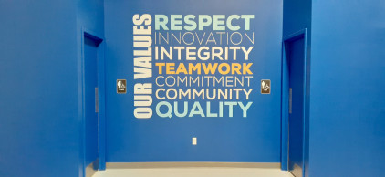 Custom interior vinyl wall graphics